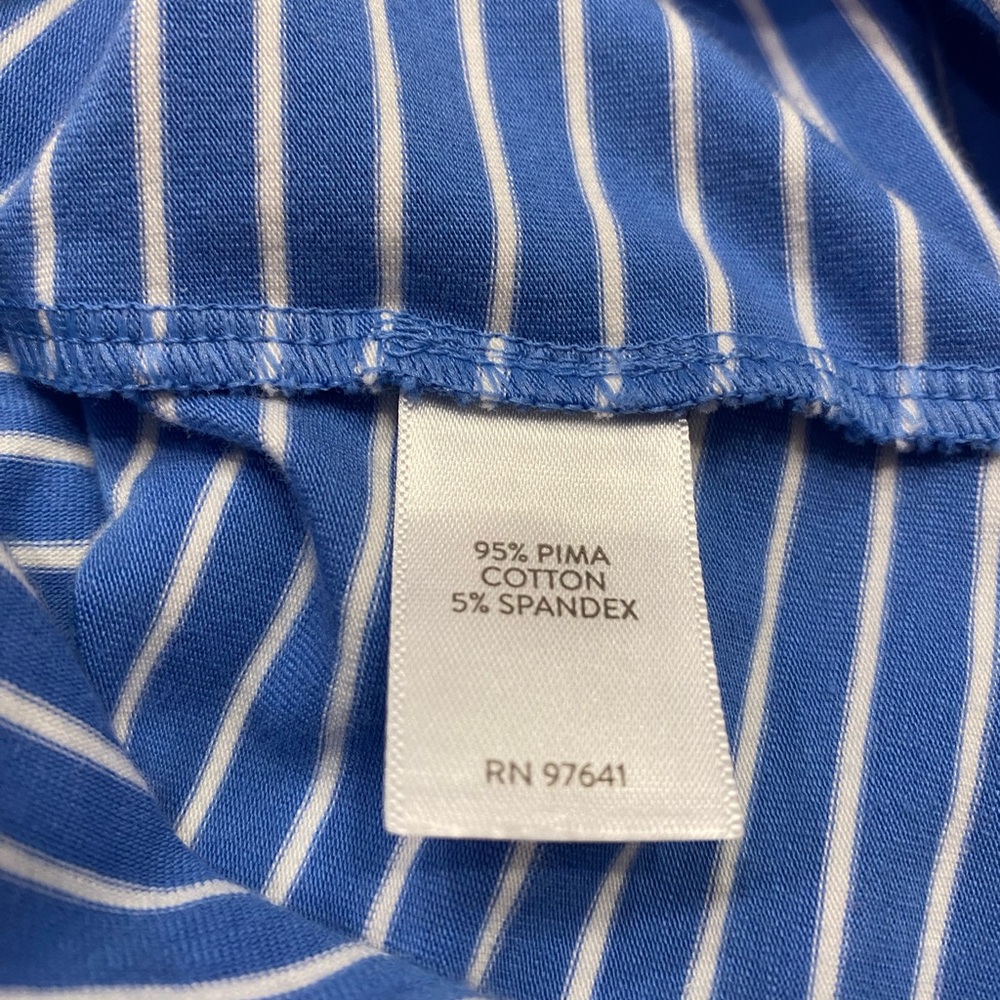 J. Jill Blue and White Striped Pima-Stretch Knit Tank Top - Picture 4 of 4